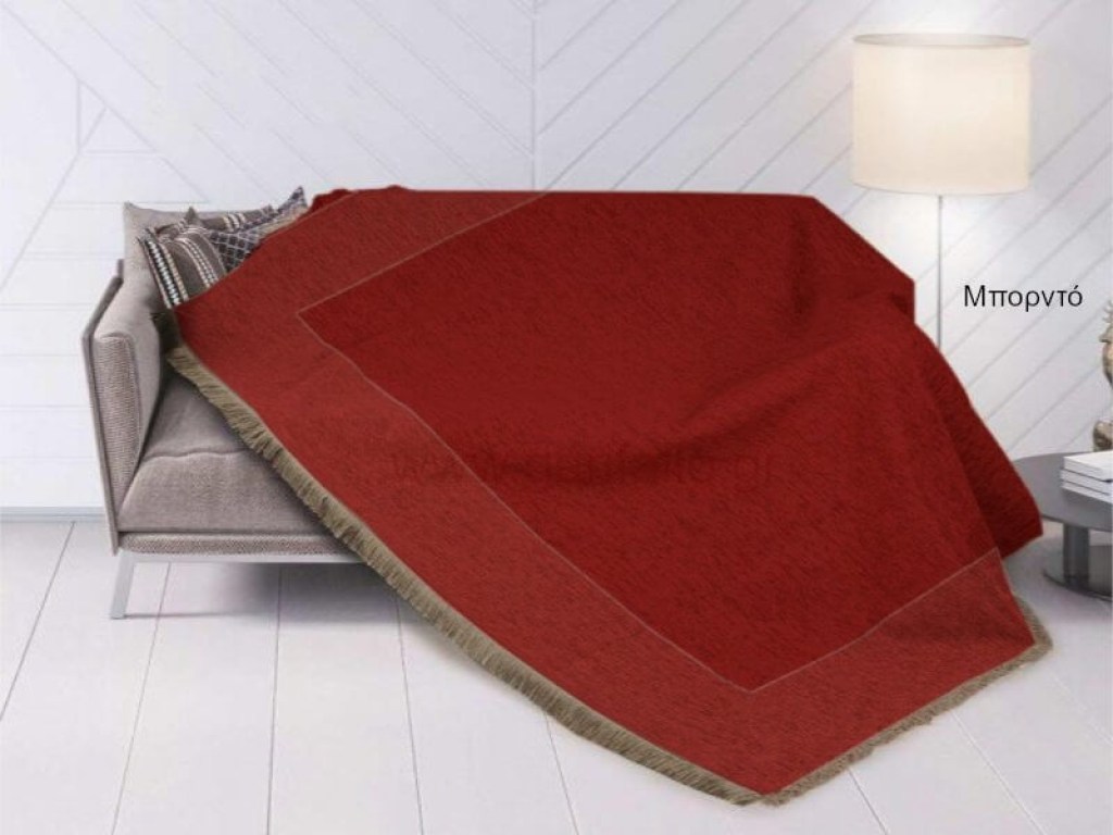 Σετ Ριχτάρια Καναπέ Chenille Dyed Μπορντό Flamingo | Γαρύφαλλο - Λευκά Είδη